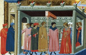 Miniatura tratta dai "Decretali" di Gregorio IX, secolo XIII. Parigi, Biblioteca nazionale.