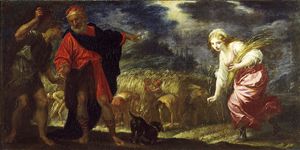 Rut e Booz, dipinto di Simone Pignoni (1611-1698). Firenze, Collezione Cisbani. Rut e Booz, dipinto di Simone Pignoni (1611-1698). Firenze, Collezione Cisbani.