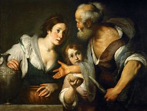 Elia e la vedova di Sarepta. Dipinto di Bernardo Strozzi (1581-1644). Vienna, Kunsthistorisches Museum.