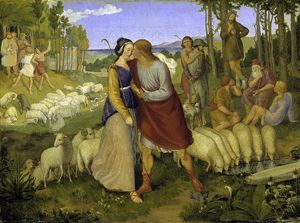 INCONTRO DI GIACOBBE E RACHELE - Dipinto di Erwin Speckter (1806 - 1835). Amburgo, Hamburger Kunsthalle