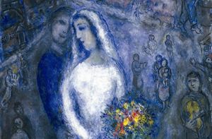 La coppia, dipinto di Marc Chagall (1887-1985). St. Paul de Vence, Collezione privata. La coppia, dipinto di Marc Chagall (1887-1985). St. Paul de Vence, Collezione privata.