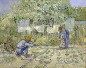 Primi passi, dipinto di Vincent van Gogh (1853-1890). New York, Metropolitan Museum of Art. Primi passi, dipinto di Vincent van Gogh (1853-1890). New York, Metropolitan Museum of Art.
